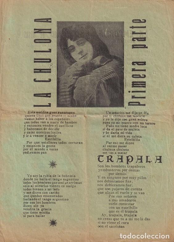 Catalogues de Musique: Cancionero popular - La Chulona - Trapala - La vendedora de besos - La Empord&agrave; - Tipograf&iacute;a Popular