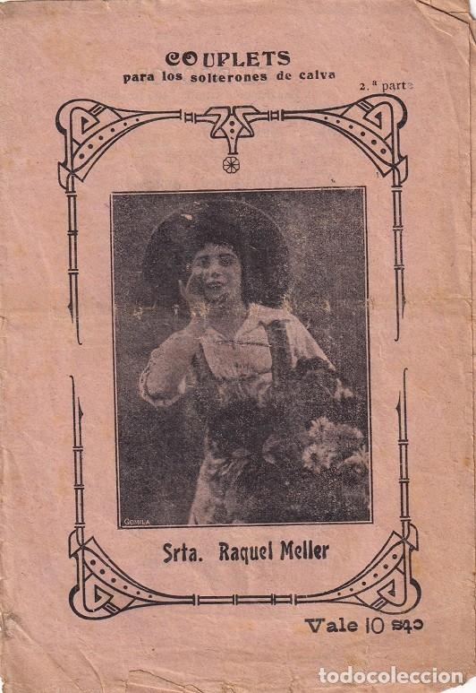Music Catalogs: COUPLETS para los solterones de calva - Srta. Raquel Meller - Chotis de la Mim&iacute; - El .. / MUY ESCASO