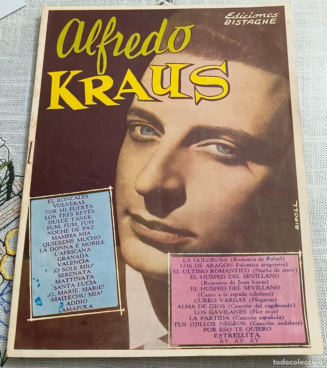 Cat&aacute;logos de m&uacute;sica: CANCIONERO | ALFREDO KRAUS - EDICIONES BISTAGNE / 1960