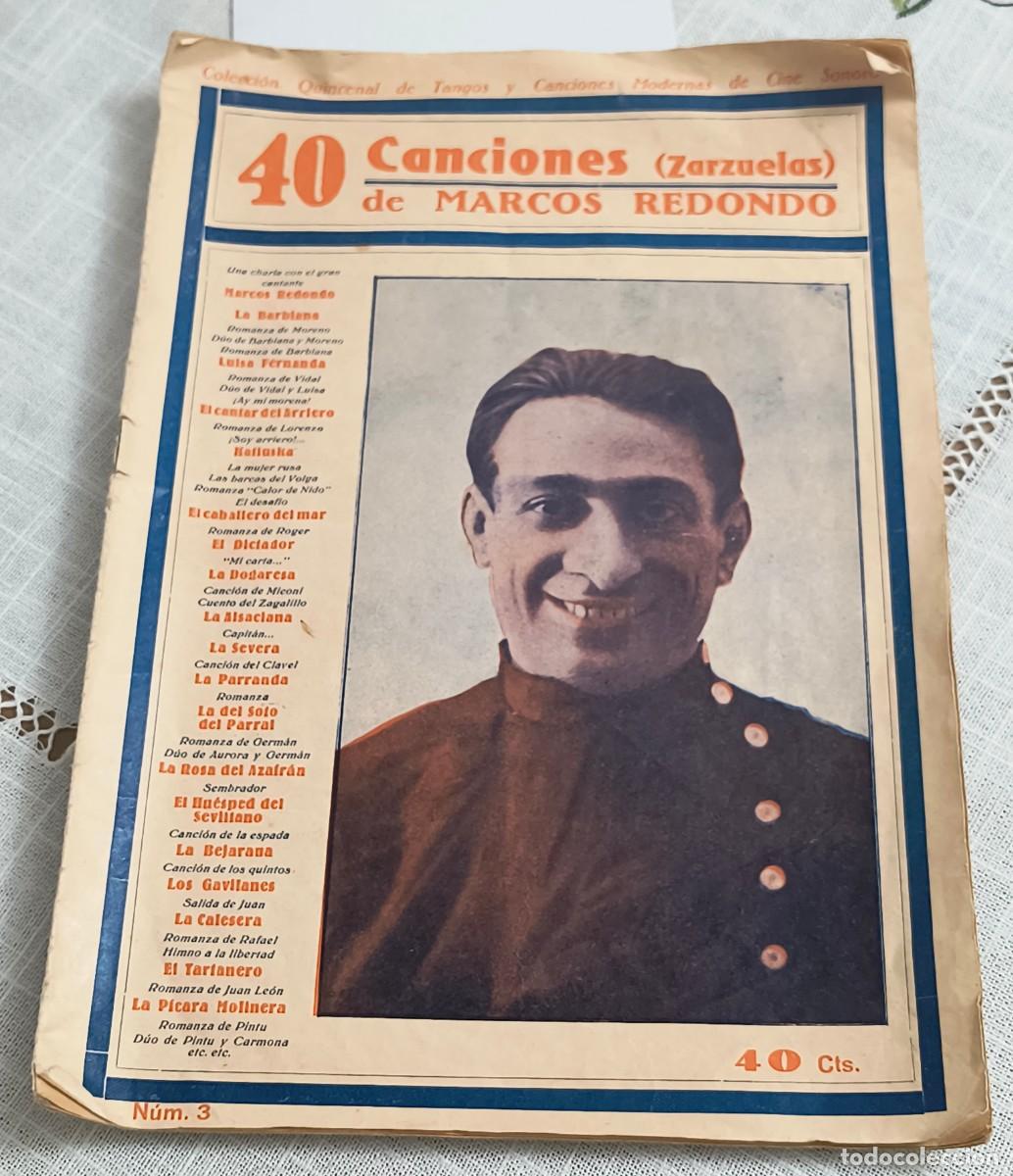 Cat&aacute;logos de m&uacute;sica: CANCIONERO | 40 CANCIONES (ZARZUELAS) DE MARCOS REDONDO