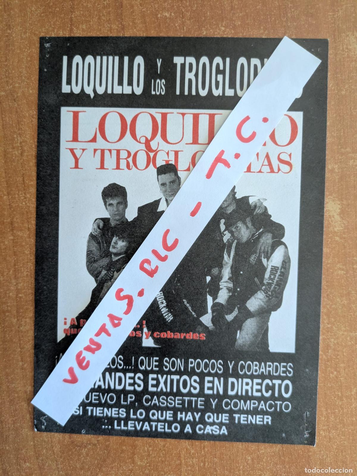 Cat&aacute;logos de m&uacute;sica: Publicidad Loquillo y Los Trogloditas. A por ellos que son pocos y cobardes. Directo.