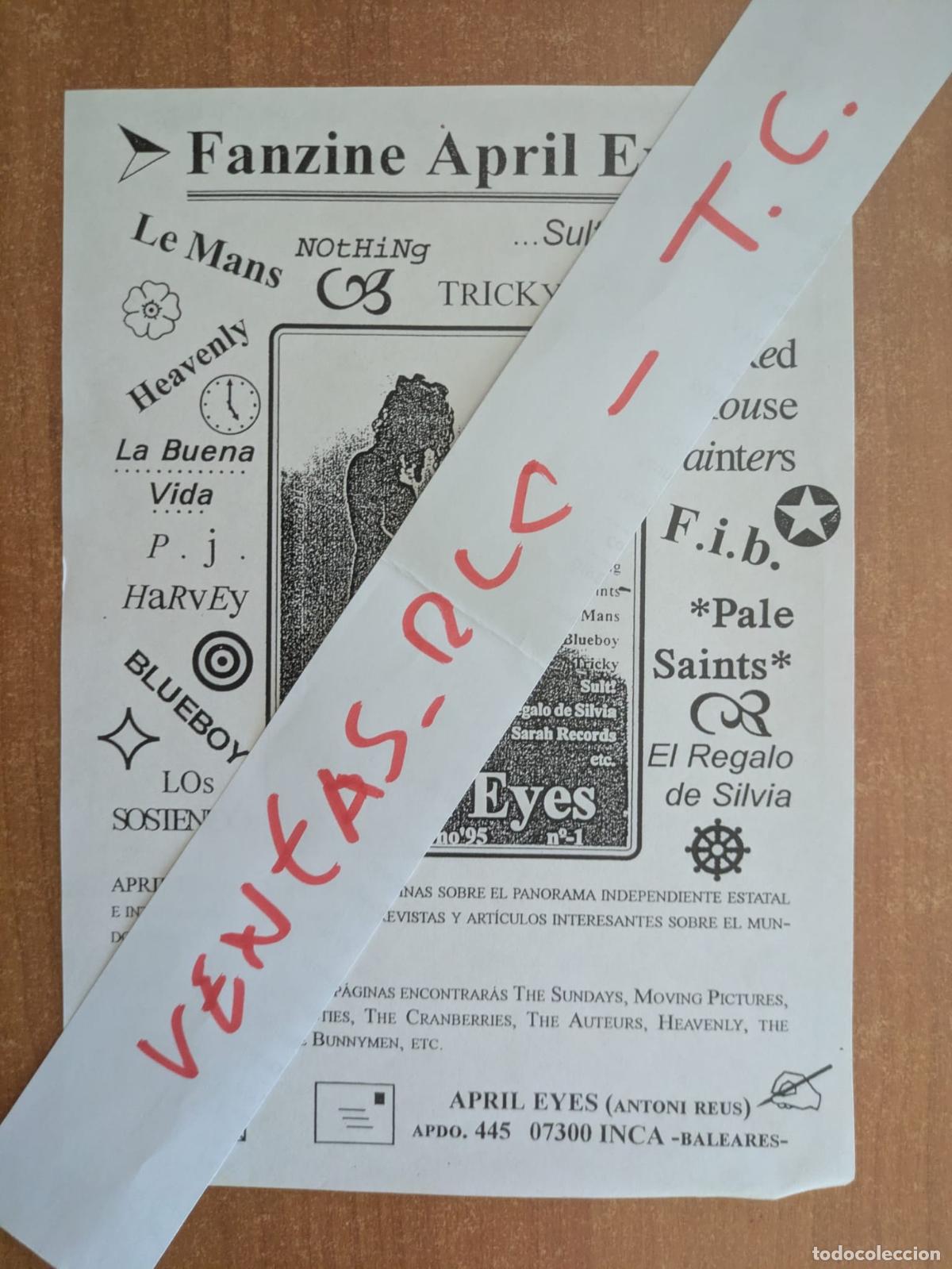 Catalogues de Musique: Flyer Fanzine April Eyes. Lemans. Heavenly. La Buena Vida. Iluminados. Inca (Baleares). A&ntilde;os 90.
