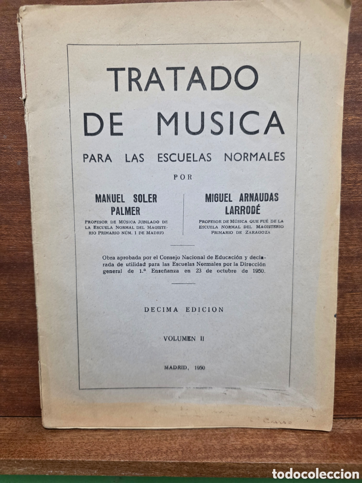 Cat&aacute;logos de m&uacute;sica: &rdquo;&rdquo;TRATADO DE M&Uacute;SICA PARA LAS ESCUELAS NORMALES&rdquo;&rdquo;...MANUEL SOLER PALMER...VOLUMEN II...MADRID...1980.