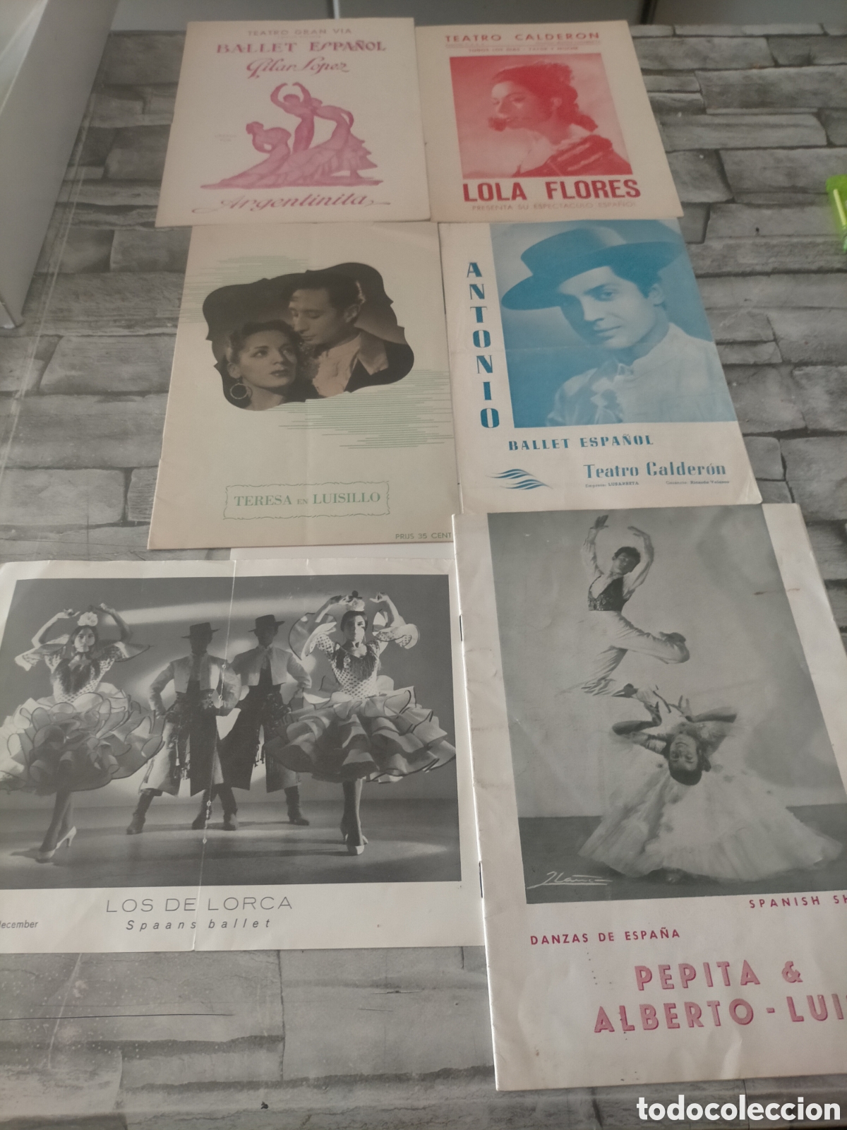 Cat&aacute;logos de m&uacute;sica: Lotes de programas de flamenco a&ntilde;os cincuenta Lola flores Antonio luisillo Argentina argentinita