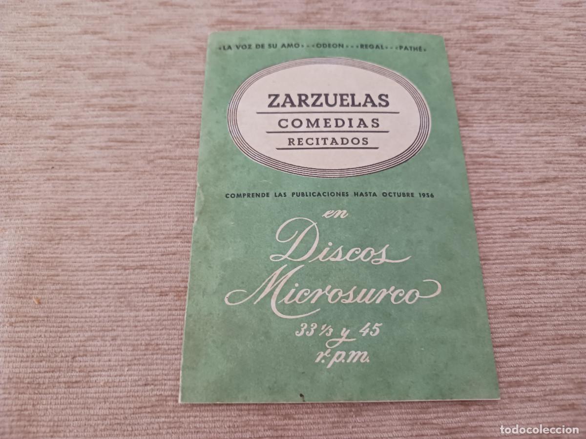 Cat&aacute;logos de m&uacute;sica: catalogo de discos de zarzuelas comedias y recitados, luminotecnia fernando soler, torello 1956