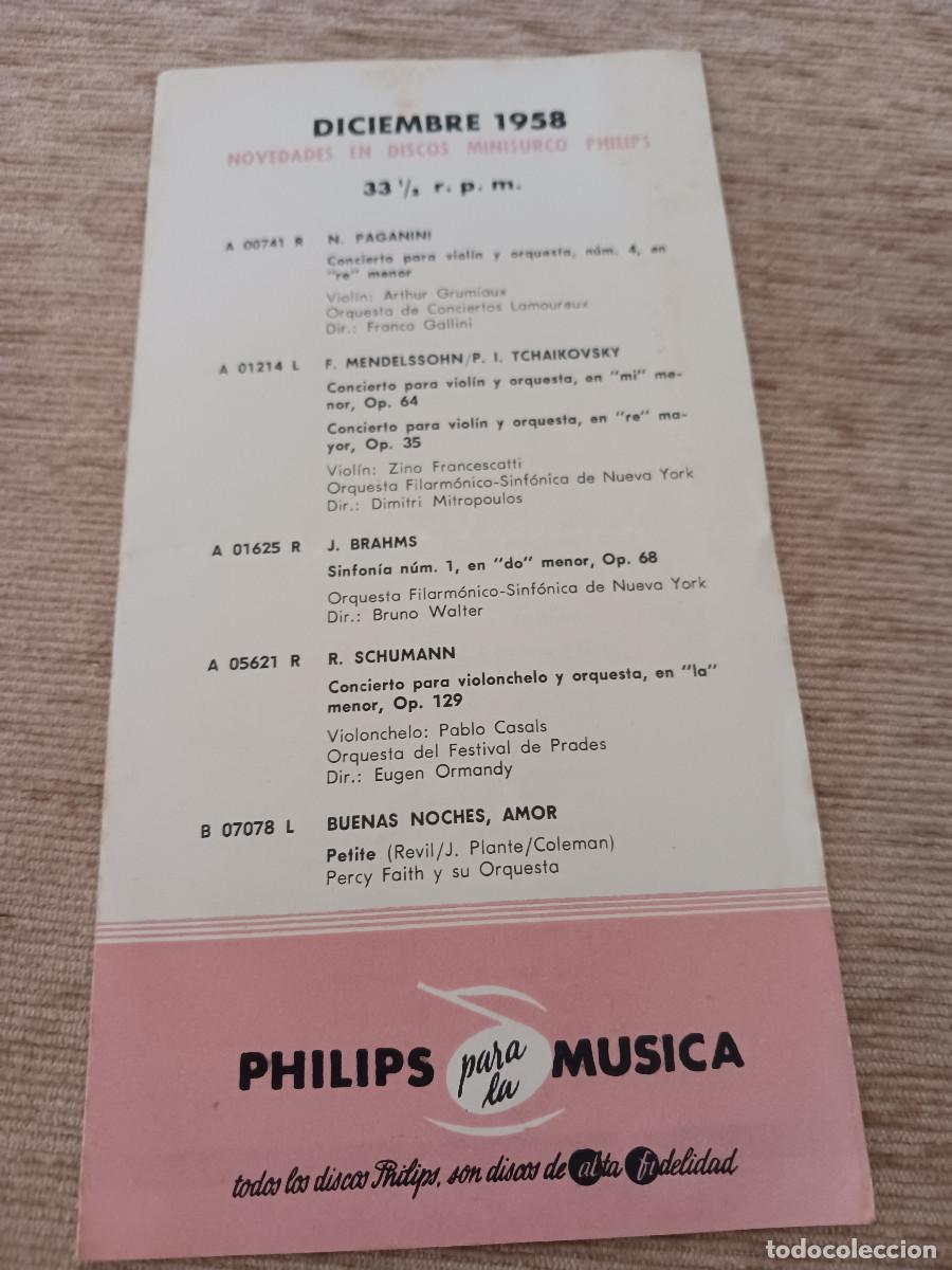 Cat&aacute;logos de m&uacute;sica: triptico, novedades musicales discos philips 1958, precios radio comella de torello