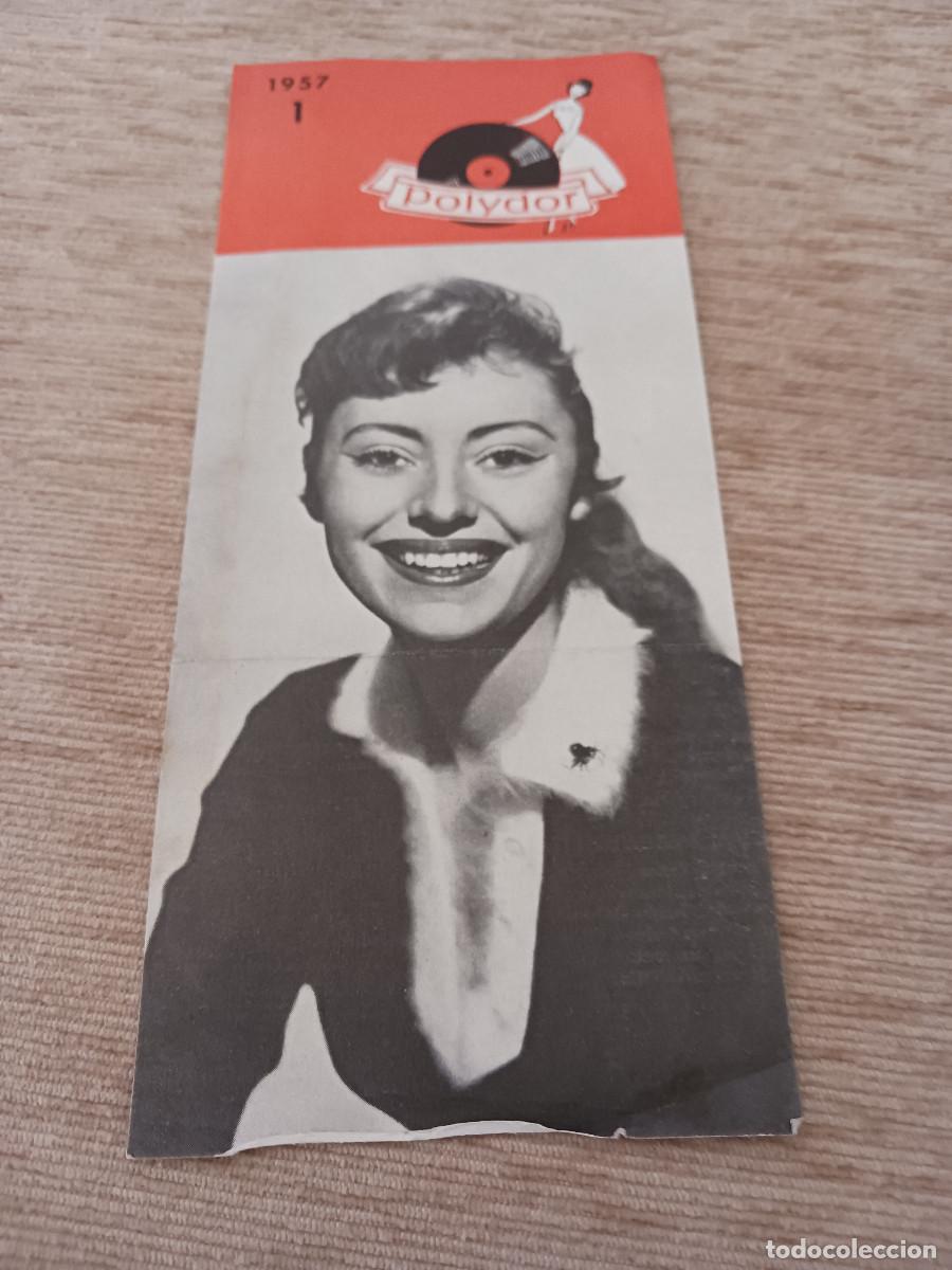 Cat&aacute;logos de m&uacute;sica: lamina publicitaria de discos polydor 1957, caterina valente