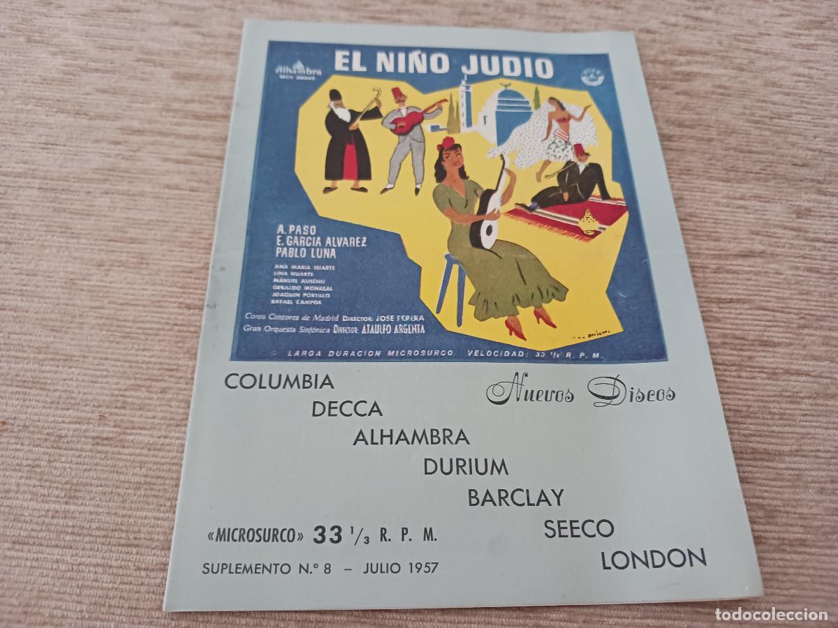 Cat&aacute;logos de m&uacute;sica: suplemento para los nuevos discos, 1957, columbia, decca, alhambra, durium, barclay, seeco y london