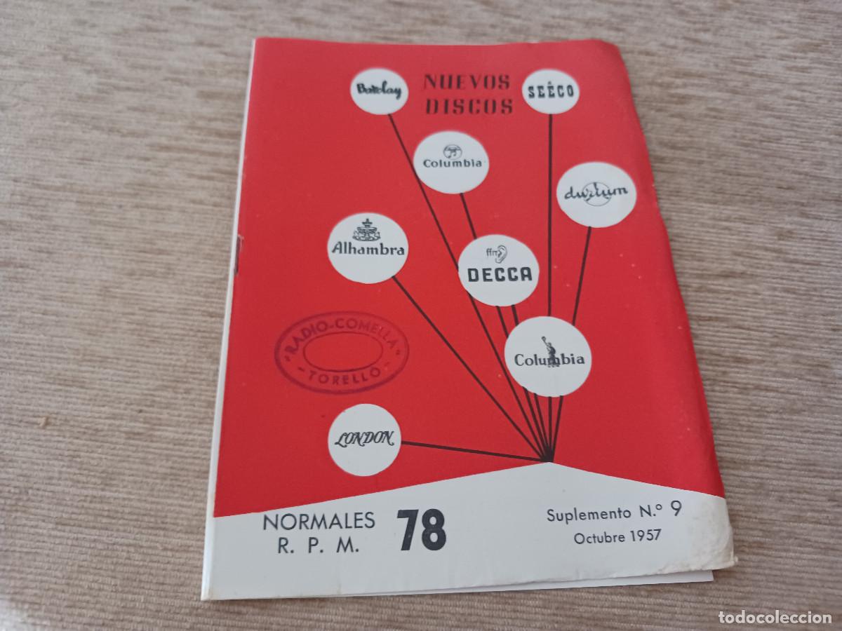 Cat&aacute;logos de m&uacute;sica: nuevos discos, octubre 1957, barclay, columbia, alhambra, decca......radio comella torello