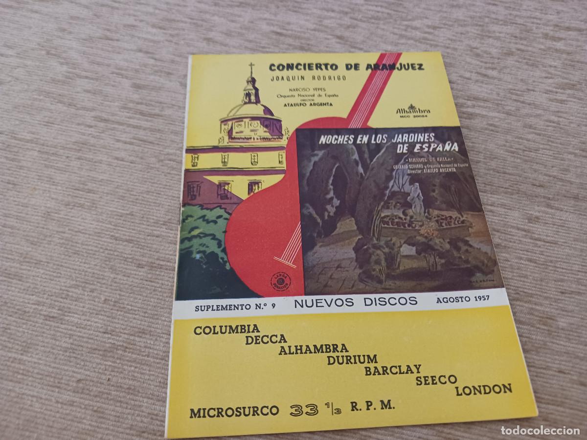 Cat&aacute;logos de m&uacute;sica: nuevos discos, agosto 1957, barclay, columbia, alhambra, decca......radio comella torello