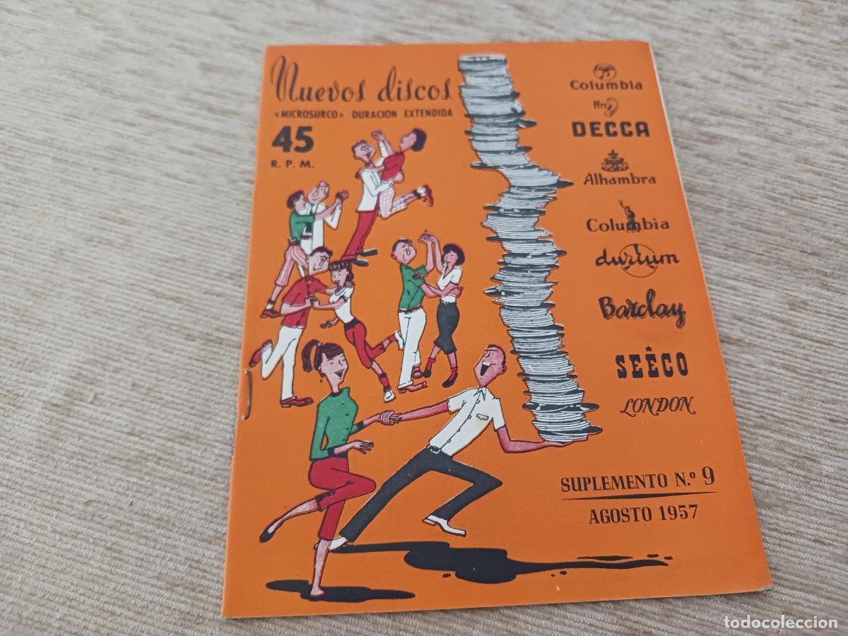 Cat&aacute;logos de m&uacute;sica: nuevos discos, agosto 1957, barclay, columbia, alhambra, decca......radio comella torello