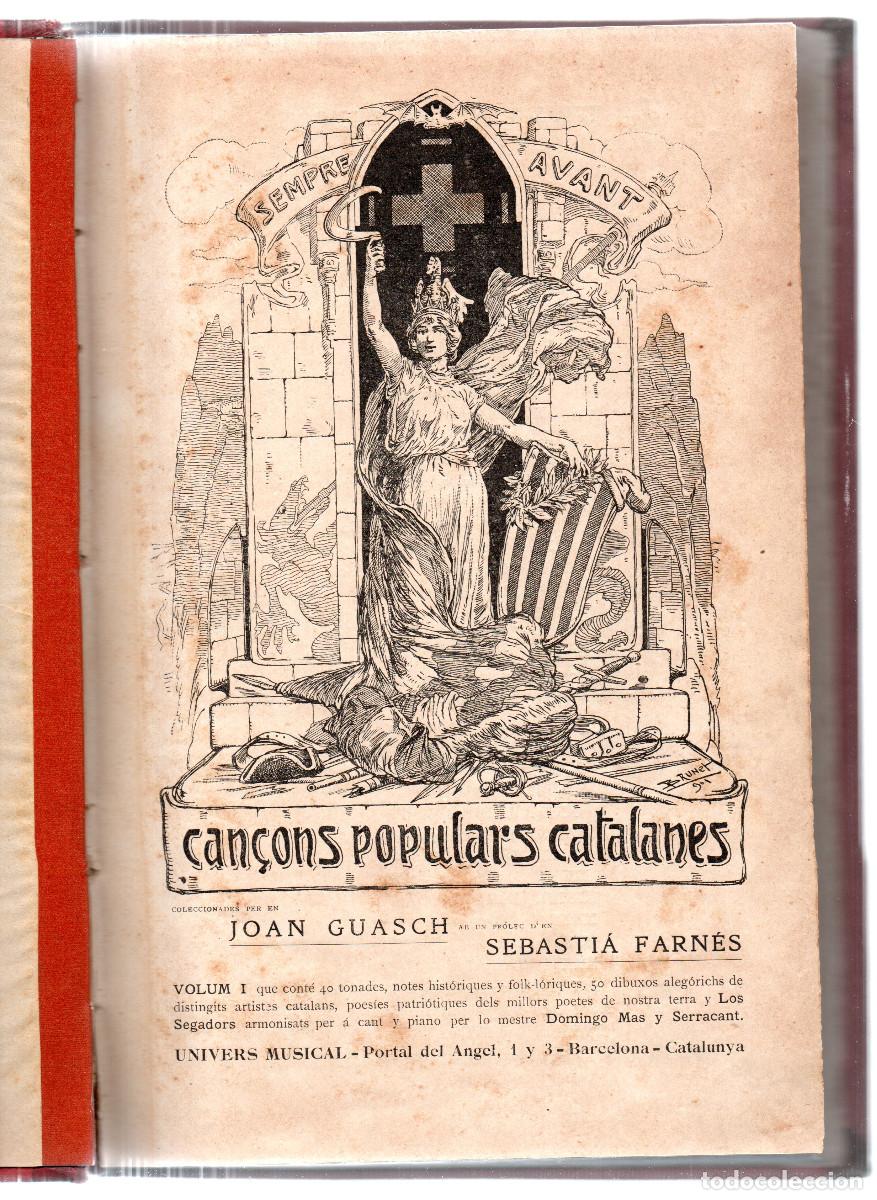 Cat&aacute;logos de m&uacute;sica: Can&ccedil;ons populars catalanes. Pr&ograve;leg d&egrave;n Sebasti&agrave; Farn&eacute;s. Recopilades per Joan Guasch.