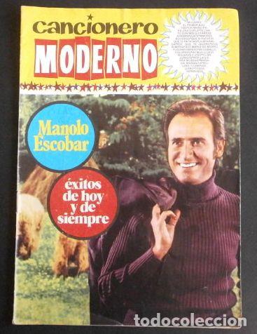 Cat&aacute;logos de m&uacute;sica: CANCIONERO MODERNO - MANOLO ESCOBAR - Ediciones ESTE Principio A&ntilde;os 70 - Revista Musical