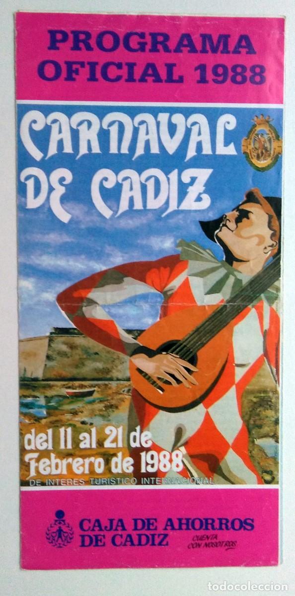 Cat&aacute;logos de m&uacute;sica: CARNAVAL DE C&Aacute;DIZ: PROGRAMA DE MANO A&Ntilde;O 1988 - Foto 1