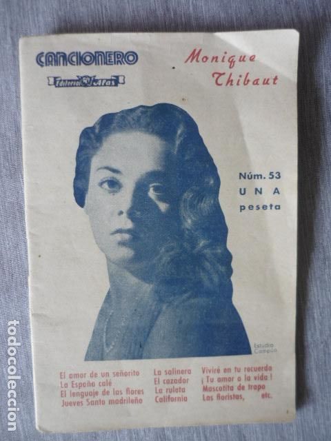 Cat&aacute;logos de m&uacute;sica: CANCIONERO MONIQUE THIBAUT CANTANTE