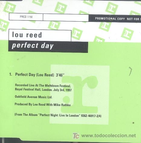 CDs de M&uacute;sica: LOU REED-PERFECT DAY CDSINGLE EDITADO EN 1998 RARE PROMOCIONAL (E.U.) EX-EX