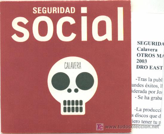 CDs de m&uacute;sica: SEGURIDAD SOCIAL. Calavera (cd-single 2003) - Foto 1