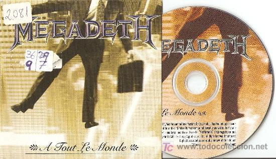 CDs de m&uacute;sica: MEGADETH - A TOUT LE MONDE ( promo cd ) - Foto 1