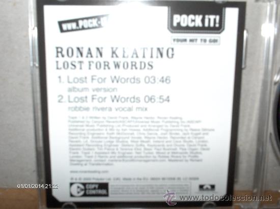 CDs de m&uacute;sica: RONAN KEATING ----- LOST FOR WORDS -SINGLE CD 3 INCH - Foto 2