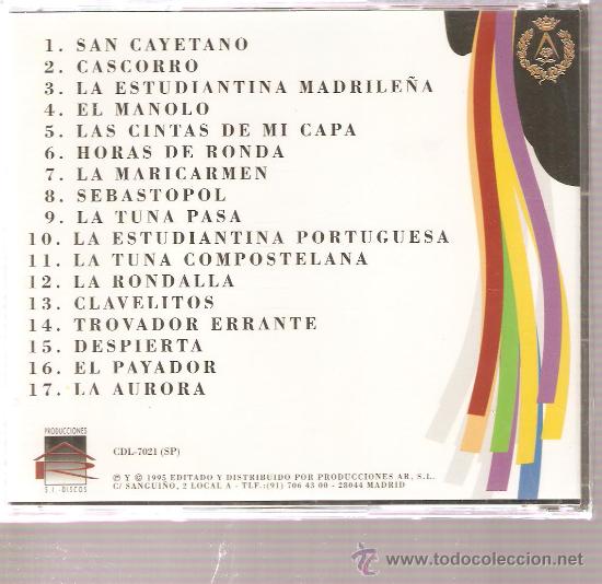 CDs de m&uacute;sica: CD TUNA DE ARQUITECTURA DE MADRID - Foto 2