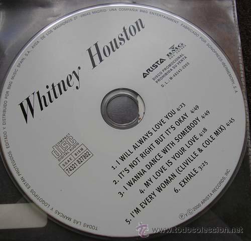 CDs de m&uacute;sica: WHITNEY HOUSTON   - CDSINGLE 6 TEMAS - Foto 1