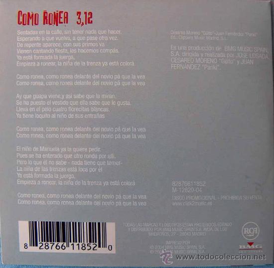 CDs de m&uacute;sica: LAS CHUCHES - COMO RONEA - CD SINGLE - BMG 2004 - Foto 2