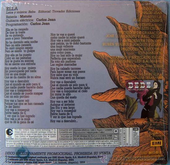 CDs de m&uacute;sica: BEBE - ELLA - CD SINGLE - EMI 2004 PROMO - Foto 2