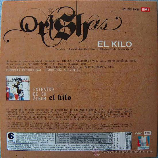 CDs de m&uacute;sica: ORISHAS - EL KILO - CD SINGLE EMI 2005 - Foto 2