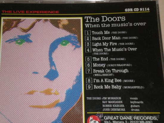 CDs de m&uacute;sica: THE DOORS - when the music&acute;s over (LIVE) - Foto 2
