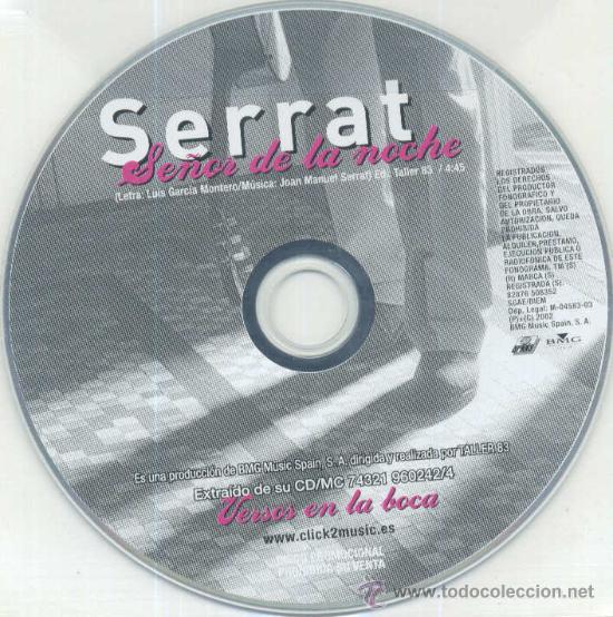 CDs de m&uacute;sica: SERRAT. Se&ntilde;or de la noche    (cd single 2002) - Foto 1