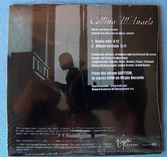 CDs de m&uacute;sica: LENNY KRAVITZ - CD SINGLE - CALLING ALL ANGELS - 2 VERSIONES - Foto 2