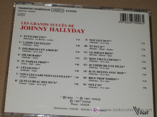 CDs de m&uacute;sica: JOHNNY HALLYDAY - VOGUE - Foto 2