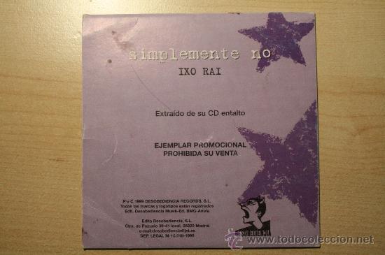 CDs de m&uacute;sica: IXO RAI - Simplemente no.  Ejemplar promocional - Foto 2
