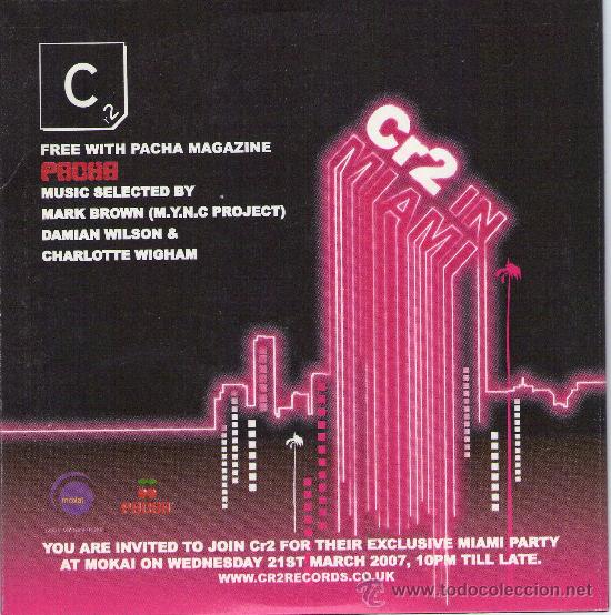 CDs de m&uacute;sica: Cr2 IN MIAMI PACHA - Foto 1