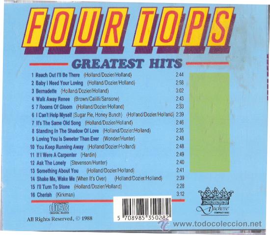 CDs de m&uacute;sica: Four tops Grandes exitos Duchesse 1988 - Foto 2
