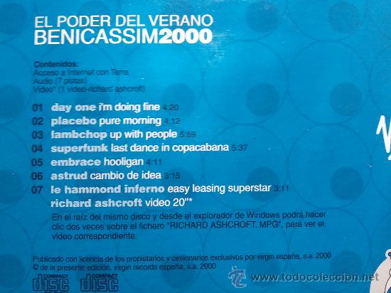 CDs de m&uacute;sica: EL PODER DEL VERANO - BENICASSIM 2000 - CD PROMO - FIB 2000 - 7 TRACKS - Foto 3