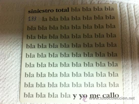CDs de m&uacute;sica: SINIESTRO TOTAL - BLA BLA BLA Y YO ME CALLO ( CD SINGLE) - Foto 1