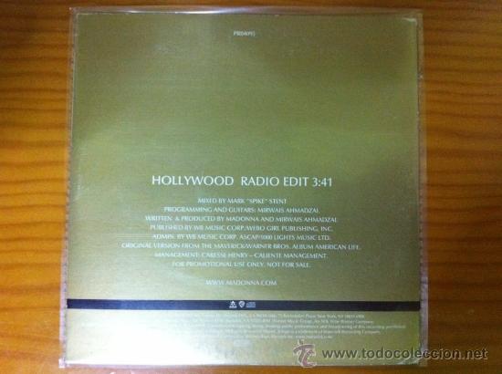 CDs de m&uacute;sica: MADONNA - HOLLYWOOD ( CD SINGLE PROMO) - Foto 2
