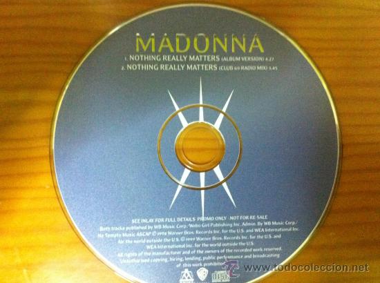 CDs de m&uacute;sica: MADONNA - NOTHING REALLY MATTERS ( CD SINGLE PROMO) - Foto 2