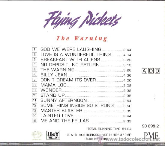 CDs de m&uacute;sica: The Warning	Flying Pickets	PMF		1992 - Foto 2