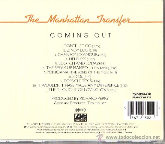 CDs de m&uacute;sica: Coming out		Manhatan Transfer		Atlantic		1976 - Foto 2
