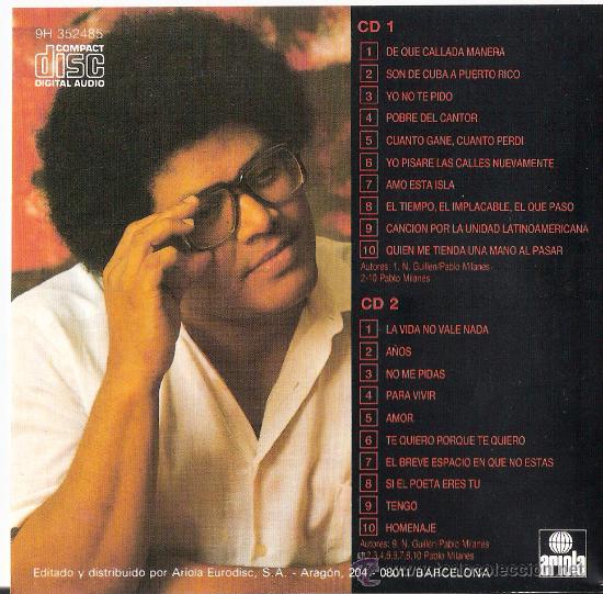 CDs de m&uacute;sica: Querido Pablo	Doble CD		Pablo Milan&eacute;s.	Ariola	1985 - Foto 2