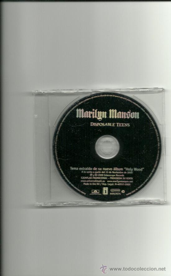 CDs de m&uacute;sica: MARILYN MANSON. Disposable teens (promo cd single 2000) - Foto 1