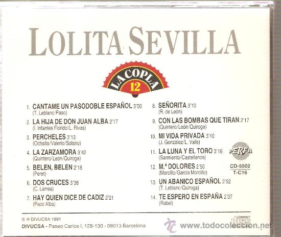 CDs de m&uacute;sica: CD LA COPLA : LOLITA SEVILLA - Foto 2