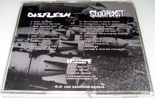 CDs de m&uacute;sica: DISFLESH - SLUGFEAST - WAR WOULD BE DISASTROUS - SPLIT CD - 2009 HECATOMBE SPAIN - Foto 2