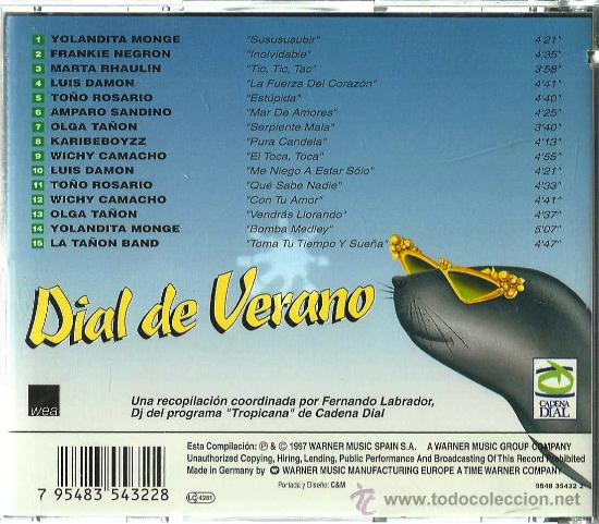 CDs de m&uacute;sica: Dial de Verano: los &eacute;xitos m&aacute;s calientes del Caribe - 1997 - Foto 2