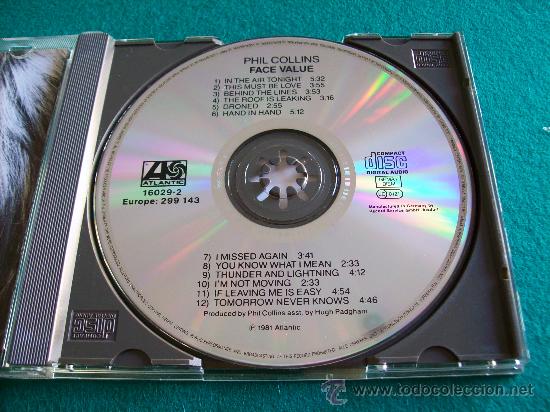 CDs de m&uacute;sica: Phil Collins - Face Value ( Rareza - ERROR DE SERIGRAF&Iacute;A ) - Foto 3