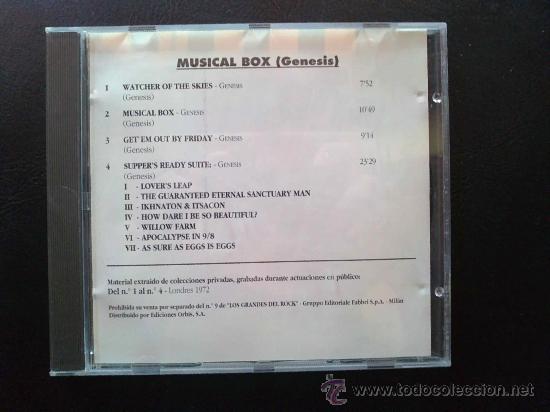 CDs de m&uacute;sica: GENESIS - MUSICAL BOX - CONCIERTO 1972 - CD - Foto 1