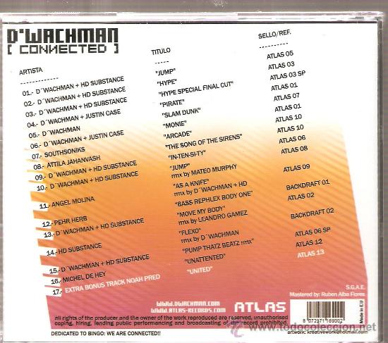 CDs de Música: CD D´WACHMAN - CONNECTED (D.WATCHMAN, ANGEL MOLINA, HD SUBSTANCE, ETC ) - Foto 2 - 29152782