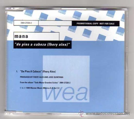 CDs de m&uacute;sica: MANA - DE PIES A CABEZA ( CD SINGLE PROMO) - Foto 1